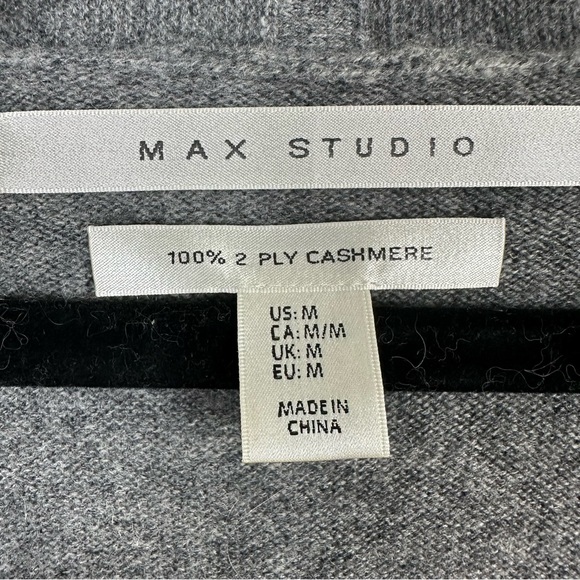 MAX STUDIO GREY 2PLY CASHMERE OPEN FRONT SLEEVELESS SWEATER SIZE(M) - Picture 8 of 8